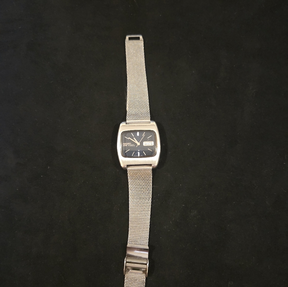 Vintage Seiko 6106-5419 Steel TV Dial Blue Men’s Watch 17 Jewels Automatic Water - Picture 2 of 9
